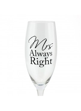 Ποτήρια Σαμπάνιας "Mr Right & Mrs Always Right" (ΣΕΤ/2) - LWG-2589